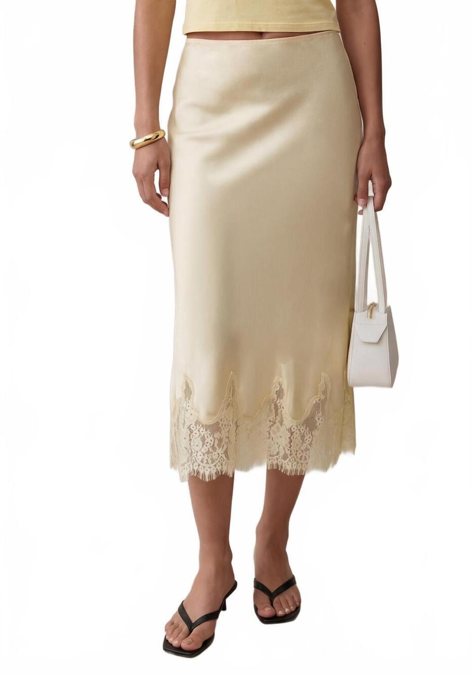 NEW FEW MODA evren silk skirt in butter